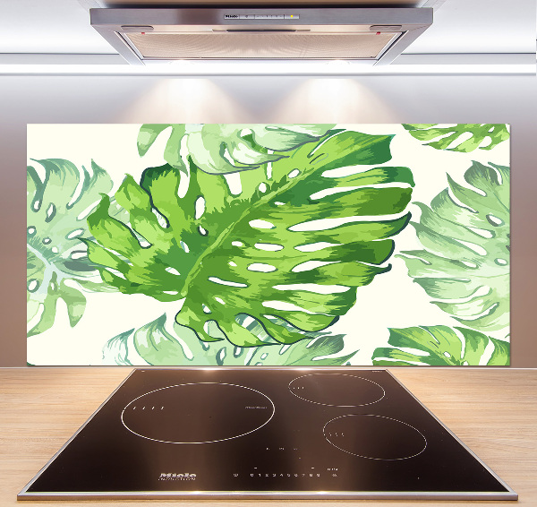 Panel de pared de cocina hojas tropicales