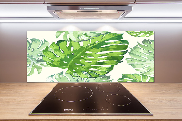 Panel de pared de cocina hojas tropicales