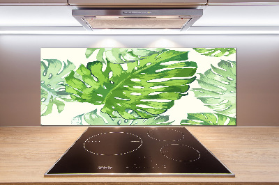 Panel de pared de cocina hojas tropicales