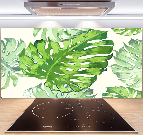 Panel de pared de cocina hojas tropicales