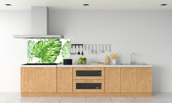 Panel de pared de cocina hojas tropicales