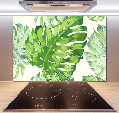 Panel de pared de cocina hojas tropicales