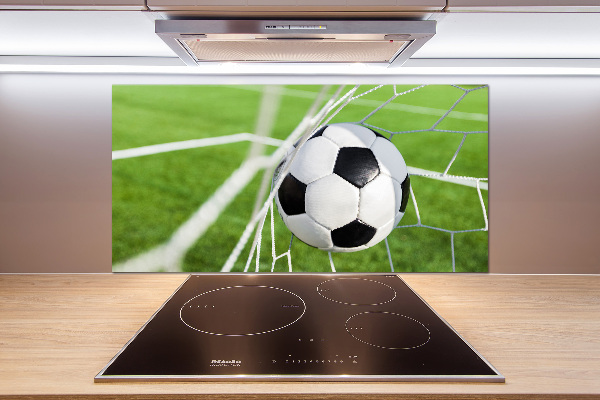 Panel antisalpicaduras El balón está en la portería.