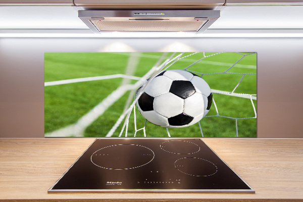 Panel antisalpicaduras El balón está en la portería.