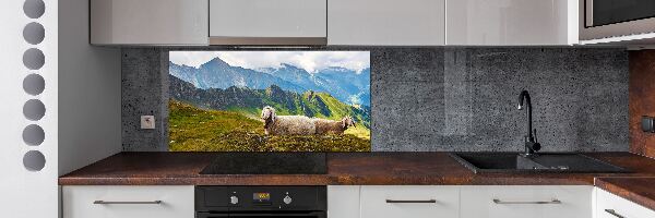 Panel de pared de cocina Ovejas en los Alpes