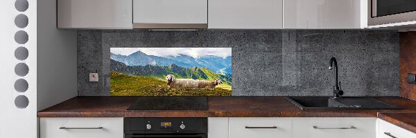 Panel de pared de cocina Ovejas en los Alpes
