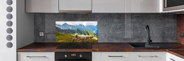 Panel de pared de cocina Ovejas en los Alpes
