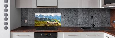 Panel de pared de cocina Ovejas en los Alpes
