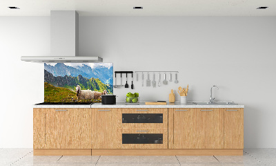 Panel de pared de cocina Ovejas en los Alpes