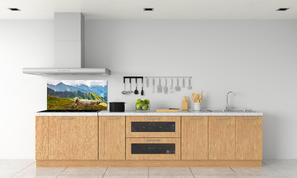 Panel de pared de cocina Ovejas en los Alpes