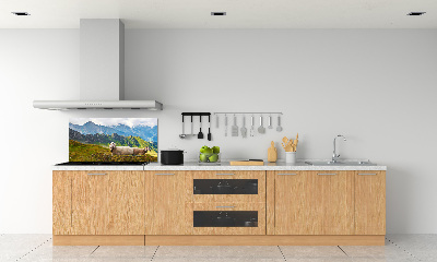 Panel de pared de cocina Ovejas en los Alpes
