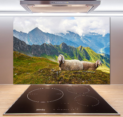 Panel de pared de cocina Ovejas en los Alpes