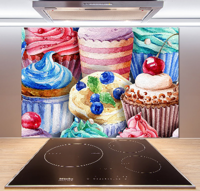 Panel de pared de cocina Cupcakes coloridos