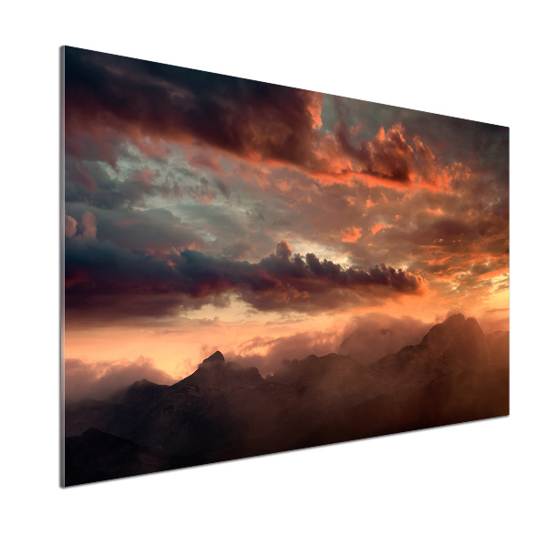 Panel para cocina Atardecer en la montaña