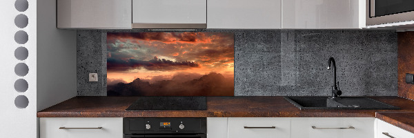Panel para cocina Atardecer en la montaña