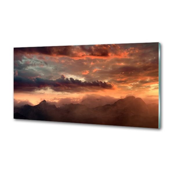 Panel para cocina Atardecer en la montaña