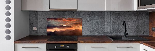 Panel para cocina Atardecer en la montaña