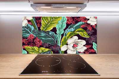 Panel para cocina flores tropicales