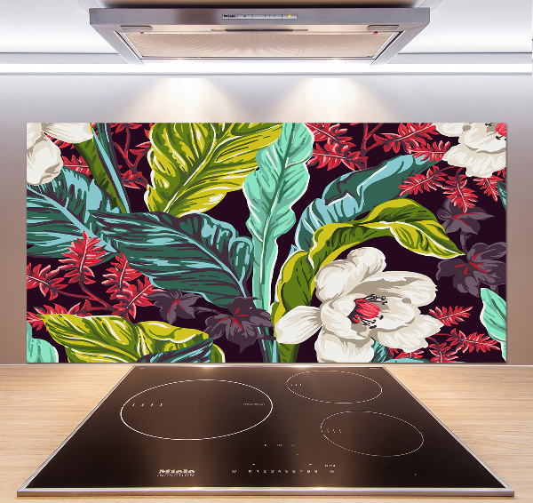 Panel para cocina flores tropicales