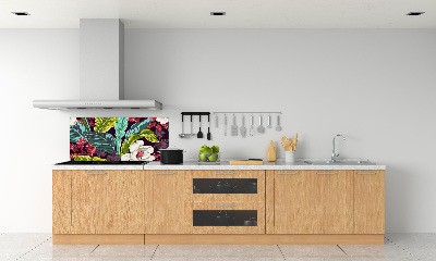 Panel para cocina flores tropicales