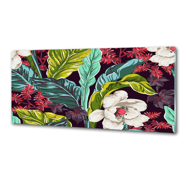 Panel para cocina flores tropicales