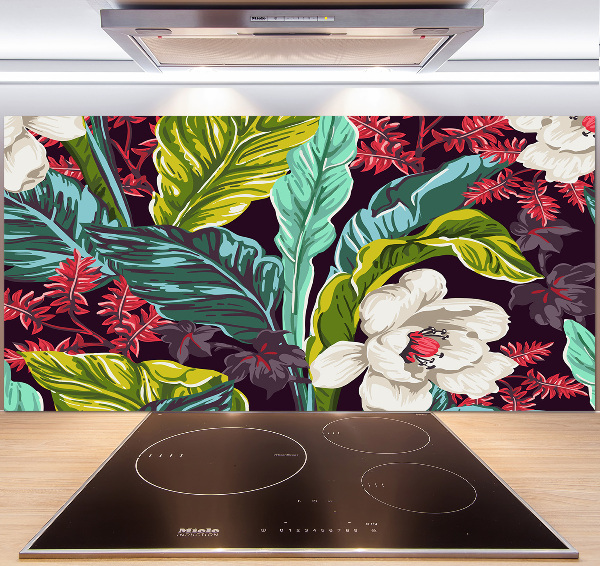 Panel para cocina flores tropicales