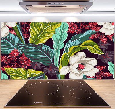 Panel para cocina flores tropicales