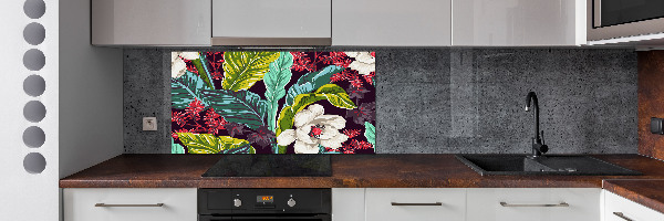 Panel para cocina flores tropicales