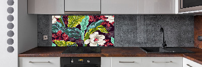 Panel para cocina flores tropicales