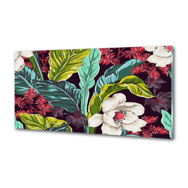 Panel para cocina flores tropicales