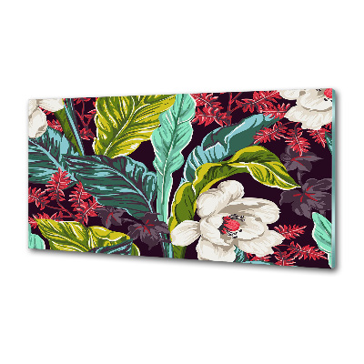 Panel para cocina flores tropicales