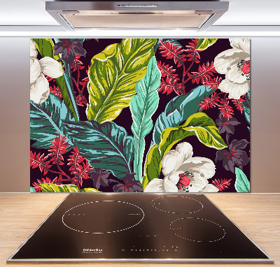 Panel para cocina flores tropicales