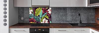Panel para cocina flores tropicales