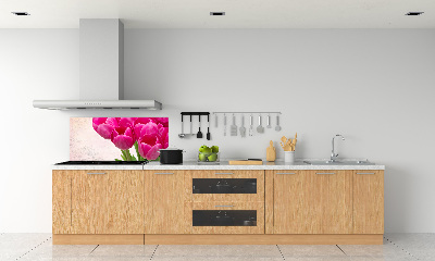 Panel de pared de cocina tulipanes rosados