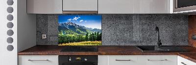 Panel de pared de cocina Salto de esquí en los montes Tatra