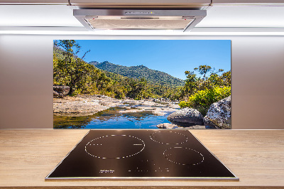 Panel antisalpicaduras Río en el bosque