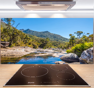 Panel do kuchni Rzeka w lesie