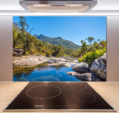 Panel do kuchni Rzeka w lesie