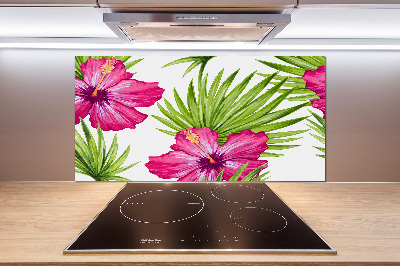 Panel de pared de cocina flores hawaianas
