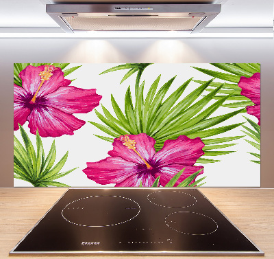Panel de pared de cocina flores hawaianas