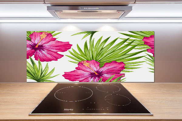 Panel de pared de cocina flores hawaianas