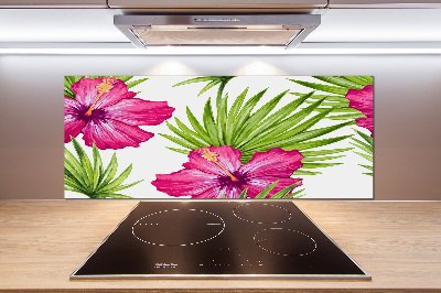 Panel de pared de cocina flores hawaianas