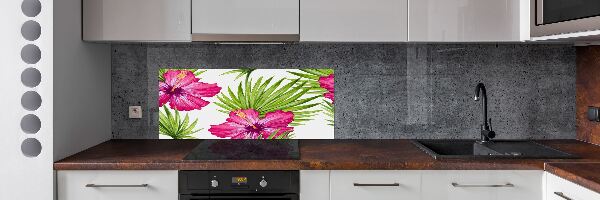 Panel de pared de cocina flores hawaianas