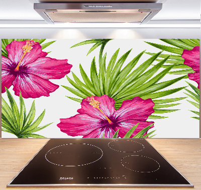 Panel de pared de cocina flores hawaianas