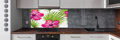 Panel de pared de cocina flores hawaianas