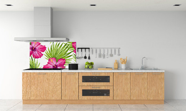 Panel de pared de cocina flores hawaianas