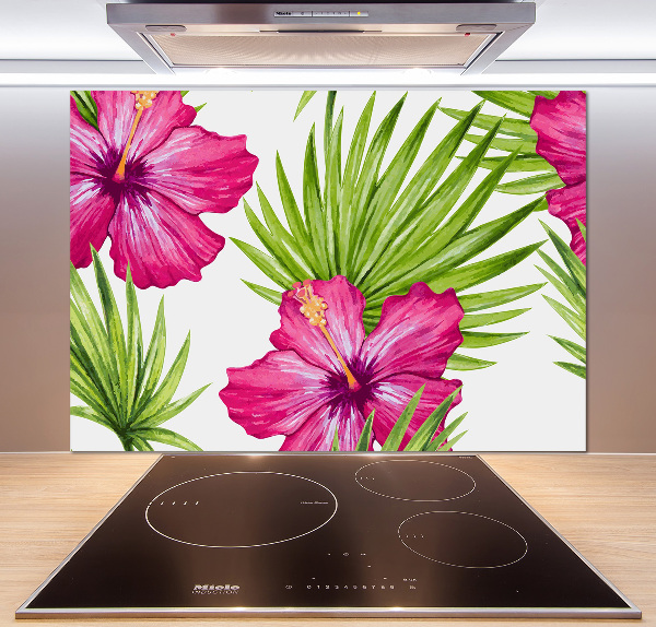 Panel de pared de cocina flores hawaianas