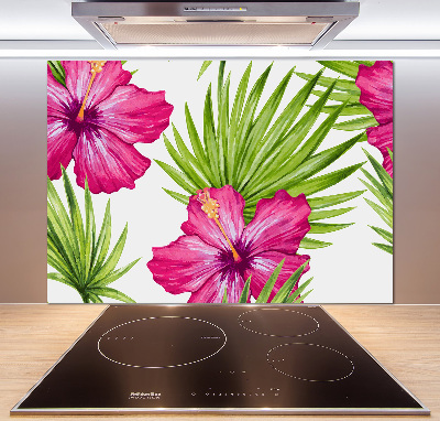 Panel de pared de cocina flores hawaianas