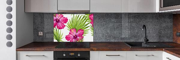 Panel de pared de cocina flores hawaianas