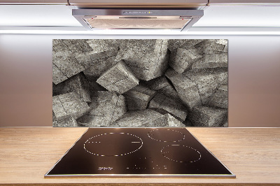 Panel de pared de cocina Cubos de hormigón